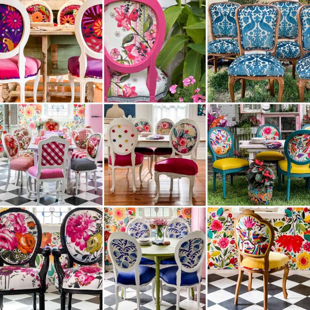 Original Fabrics Become Art for Chairs - Chair Whimsy