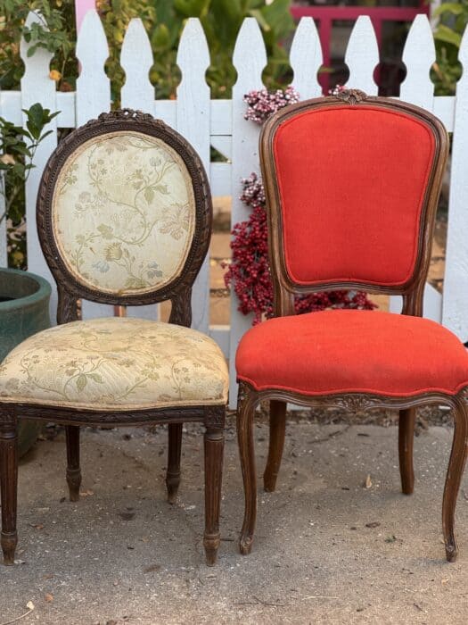 A picture showing the before image of the chairs.