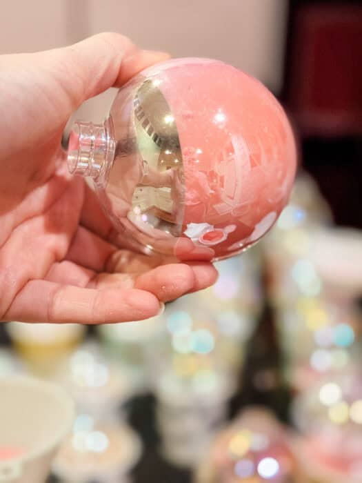 Ornament with paint on the inside.