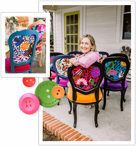 Wendy Conklin and colorful chairs