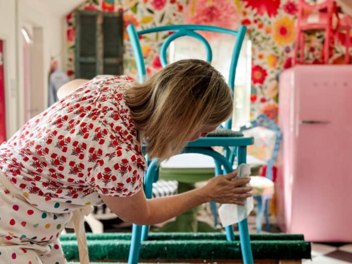 clean the chair with a damp cloth
